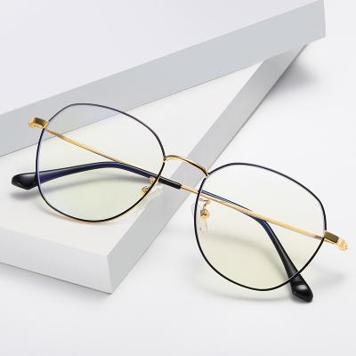 China Fashion Wholesale Fashion Metal Vintage Round Frames Eyewear Blue Light Blocking Glasses for sale