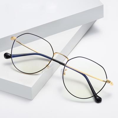 China Fashion Metal Vintage Round Frame Blue Light Anti Blocking Glasses For Men Women for sale