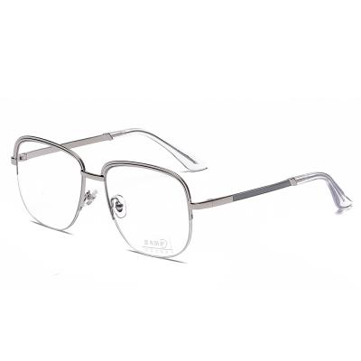 China Fashion Half Frame Glasses Vintage Metal Glasses Anti Blue Light Computer Eye Glasses for sale