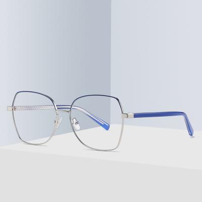 China Fashion Unisex Alloy Blue Light Weight Reading Glasses Anti Frame Vintage Mens Womens for sale