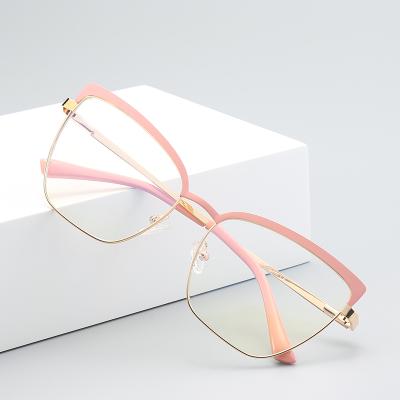 China Anti Blocking Fashion Fashion Disigner Computer Cat Eye Blue Light Glass Frames Women Men for sale