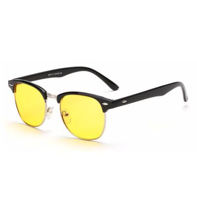 China Outdoor Sports Eyebrow Eyebrow HD Light Yellow PC Glasses Night Vision Around Driving Glasses for sale