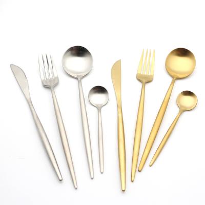 China New 2021 Disposable Amazon Hot Sale High Quality Custom Logo Gold Flatware Metal Stainless Steel Cutlery Set For Wedding for sale