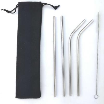 China Sustainable Wholesale Customized 304 Stainless Steel Drinking Straw Set for sale