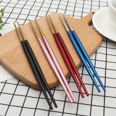 China Disposable Plated Flatware Set Wedding Stainless Steel Cutlery Chopsticks for sale