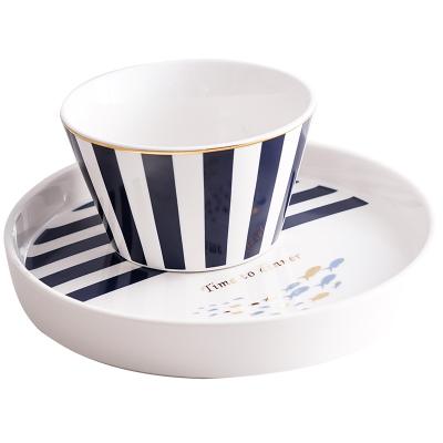 China Modern Factory Manufacture Promotional Good Quality Ceramic Meal Blue Dish for sale