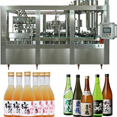 China Food Factory Supply 8000BPH Direct Automatic Fruit Wine Plum Wine Sake Filling Glass Bottle Washing Filling And Capping Machine for sale