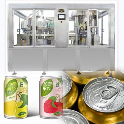 China Factory Direct PET/Aluminum/Glass Food Tin Cans Canning Beverage Canning Filling Production Line Juice Wine Tea Coffee Soup Machine for sale