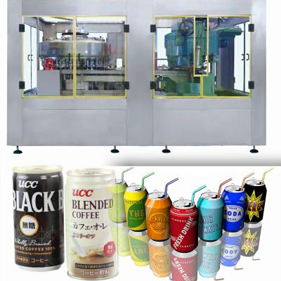 China Automatic Canned Beverage Canned Coffee Filling and Sealing Line Production Canning Food Machine Factory Direct CE for sale