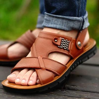 China Large Size 48 Man Sandals Summer Shoes Soft Rubber Light Leather Slippers Comfortable Outdoor Walking Sandal For Men 2022 for sale