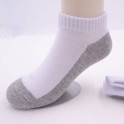 China Antibacterial volume sells gray and white 100%cotton student socks gray and white school cotton wholesale socks for sale