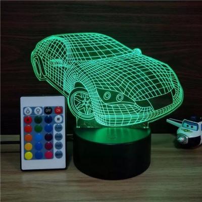 China Indoor Acrylic 3D LED Smart Car  Night  Light for Gift ,Car shape Decoration LED Light in many colors for sale