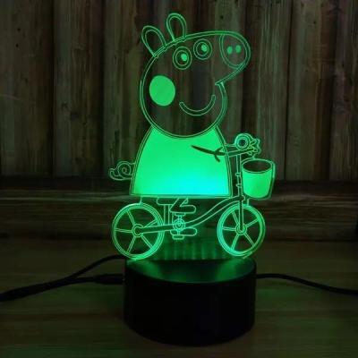 China Animal Designs Acrylic 3D LED Night Light for Gift   rechargeable and remote control for many colors for sale