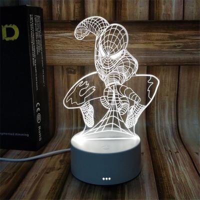 China Popular Designs Acrylic 3D LED Night Light for Gift   rechargeable and remote control for many colors for sale