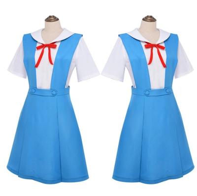 China New Polyester Anime Evangelion Halloween Women Cosplay Asuka Langley Soryu Tokyo Ayanami Rei Skirt Costume Sexy School Uniform for sale