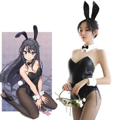 China Polyester Bunny Girl Overalls Minai Cosplay Halloween Sexy Role Play Lingerie Costume For Girls Sexy Cute Faux Leather Rabbit for sale