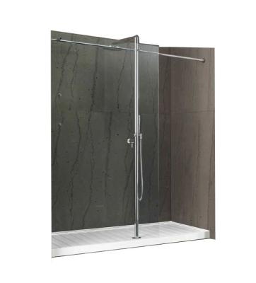 China Modern Bathroom Walk In Alcove Walk In Showers 304 Stainless Steel Glass Shower Panel for sale