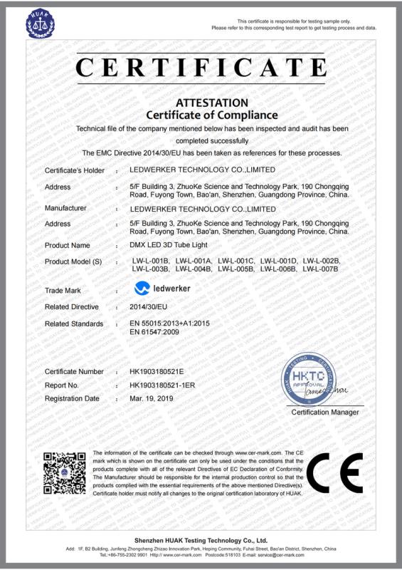 CE - Shenzhen Ledwerker Optoelectronic Technology Co., Limited