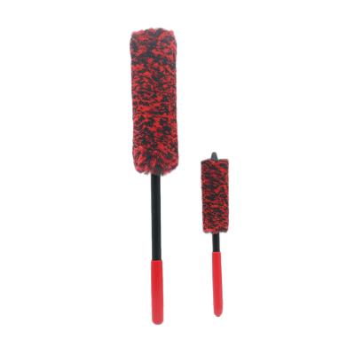 China Car Wheel Cleaning Brush Handle Material + Faux Wool Polypropylene Wheel Rim Fiber Yarn Material Car Wheel Cleaning Brush for sale