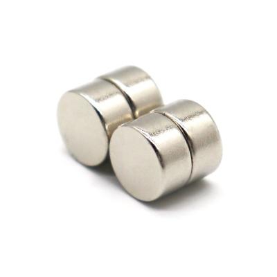 China Super Strong Industrial Magnet Neodymium N35-N52 Cylinder Nickel Coating With Red DOT 3m Adhesive Magnet Disc for sale