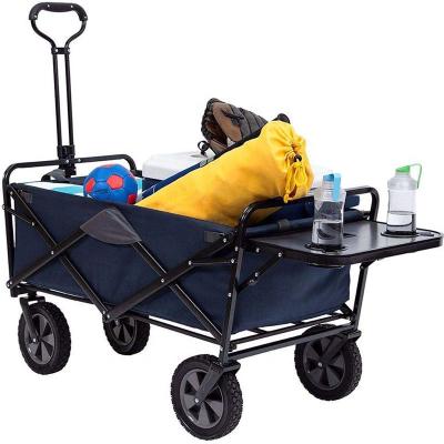 China Folding & large capacity & Easy To Set Up Outdoor Camping Foldable Wagon Picnic Cart With Folding Table And Drink Holders for sale