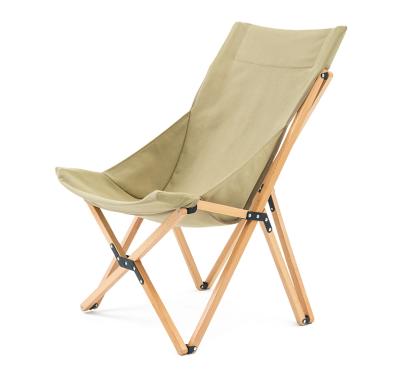 China Modern Beach Foldable Outdoor Wooden Lounge Chair Beech Folding Travel Wooden Chair for sale