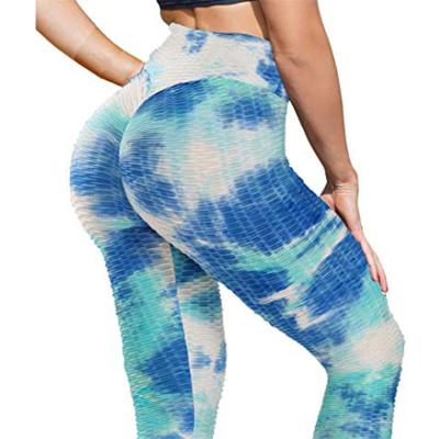 China Breathable Hip-Lift Fitness Pants The Ninth Complexion By Knotting Colorful Bubble Pants Fitness Gaiters Yoga Gaiters for sale