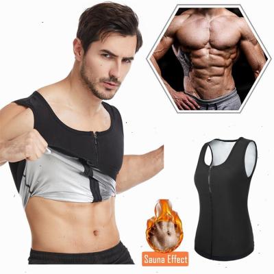 China Plus Size Mens Sports Zipper Vest And Fitness To Keep Warm ZipShaping Tops Sauna Vest for sale