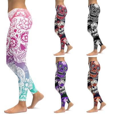 China 2021 hot sale 92% polyester 8% spandex breathable double brushed milk silk printed leggings for sale