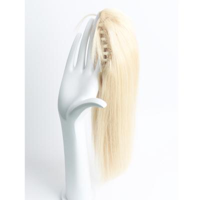 China Straight Cheap Factory Price 10a Grade Quality Thick Ends Straight Remy Blonde Claw Clip Ponytails Double Drawn Human Hair Extensions for sale