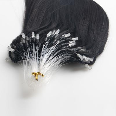 China Straight Dropship Different Colors Wholesale Grade Double Beads Micro Ring bonds Indian Virgin Remy Human Hair Extensions Double Drawn for sale