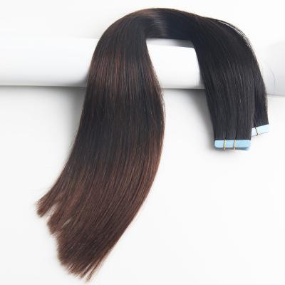 China Straight 10A Luxury Double Drawn Seamless Invisible Skin Weft 100 Remy Russian Highlight color Balayage Tape in Human Hair Extensions for sale