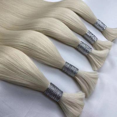 China Straight Top Grade Virgin Double Drawn  Cheap Wholesale Full Cuticle Aligned European Virgin Remy Human Hair Bulks No Weft for sale