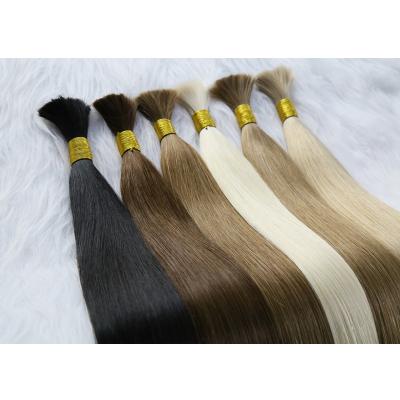 China No shedding no tangle 12A Top Grade Unprocessed Virgin Double Drawn Cheap Wholesale Full Cuticle Aligned European Virgin Remy Human Hair Bulks No Weft for sale