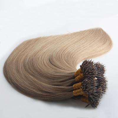 China Straight Cheap Wholesale Mixed Beige Blonde Thick Ends Micro Nano Ring Tips Pure European Virgin Remy Human Hair Extensions Double Drawn for sale