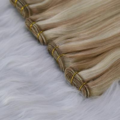 China Straight Wholesale Full Cuticle Aligned bundles Virgin Double Drawn Remy Highlight Piano Human Hair Genius weft Extensions Weave Weaving for sale