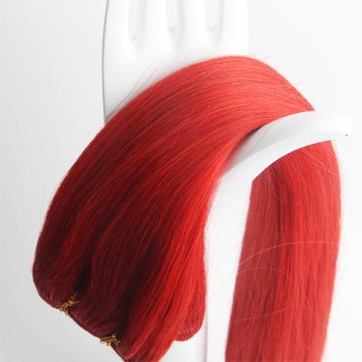 China Straight Unprocessed Full Cuticle Aligned bundles Virgin Double Drawn Remy Red color Russian Human Hair weft Extensions Weave Weaving for sale