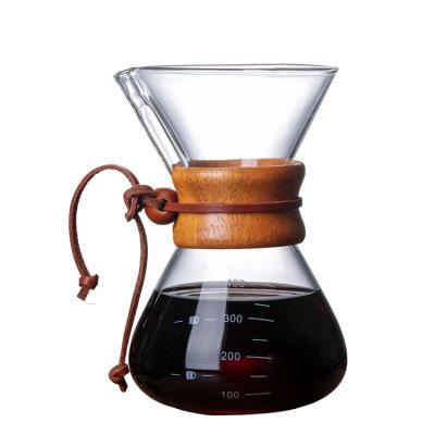 China With Tray Custom Maker 400ml 600ml 800ml Borosilicate Glass Coffee Pot For Over Coffee Scale for sale