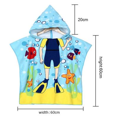 China Wholesale Viable Animal Hooded Lovely Pattern Nightgown Polyester Towel Hooded Bath Towels For Kids for sale