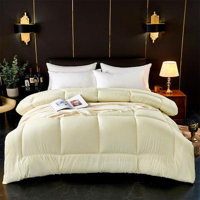 China Customized Antibacterial Polyester Fiber Fill Comforter Solid Color Homestay Quilting Interior Modern Soft White Comforter for sale