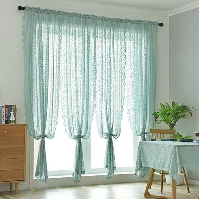 China Other home decorative white semi sheer lace curtain flower curtains for patio door accept customization for sale