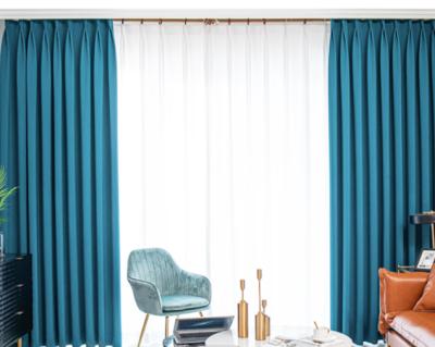 China China Latest Blackout Fabric Curtain Thick Blackout Embossed Heatproof Window Curtains In Curtain Wholesale Simple Design for sale