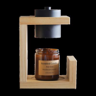 China Exclusive Release Fragrance Censer Factory Design Patent Aromatherapy Scented Wax Home Gifts Candle Warmer Lamp With Timer Hot Selling Natural Wood for sale