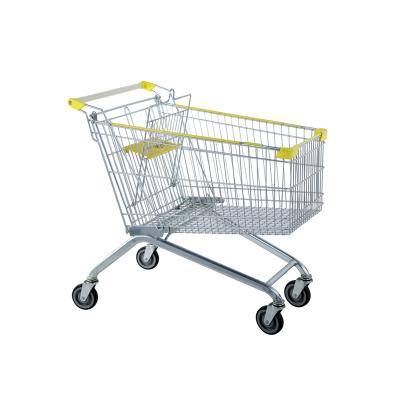 Cina Folding 180 Liter European Style Supermarket Trolley Grocery Cart Steel Supermarket Shopping Cart in vendita