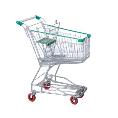 China China Manufacturer Supermarket Folding Shopping Hand Trolley Asian Style , 100L Shopping Trolley for sale