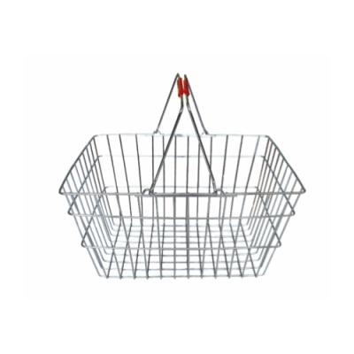 Cina Durable 20L Wire Mesh Double Handle Metal Basket Supermarket Shopping Basket Grocery Storage Basket in vendita