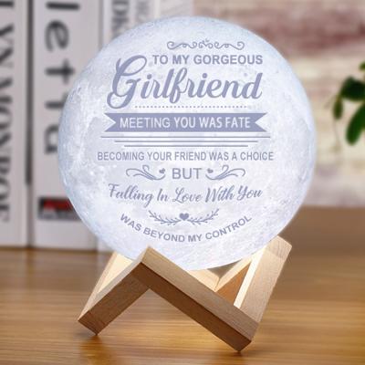 China Eco-friendly 3D Printing Nightstand Lighting Personalized Moon Lamp Customized LED Night Light Lamp for sale