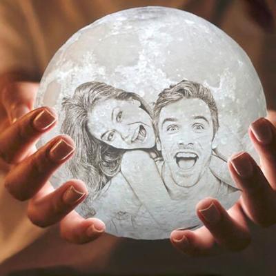 China Creative 16 Color USB Battery Operated Creative Gift Moon Lamp Customized 3D LED Night Light for sale