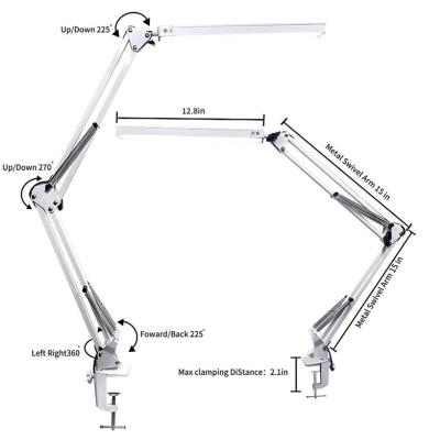 China Eye Care Modern Design Black LED Table Lamp Reading Modern Led Desk Lamp With Flexible Tube for sale