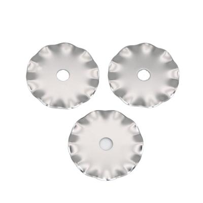 China Cutting Fabric 45mm Rotary Blades Leather Cutting Tools Wave Shape Rotary Cutter Blades for sale